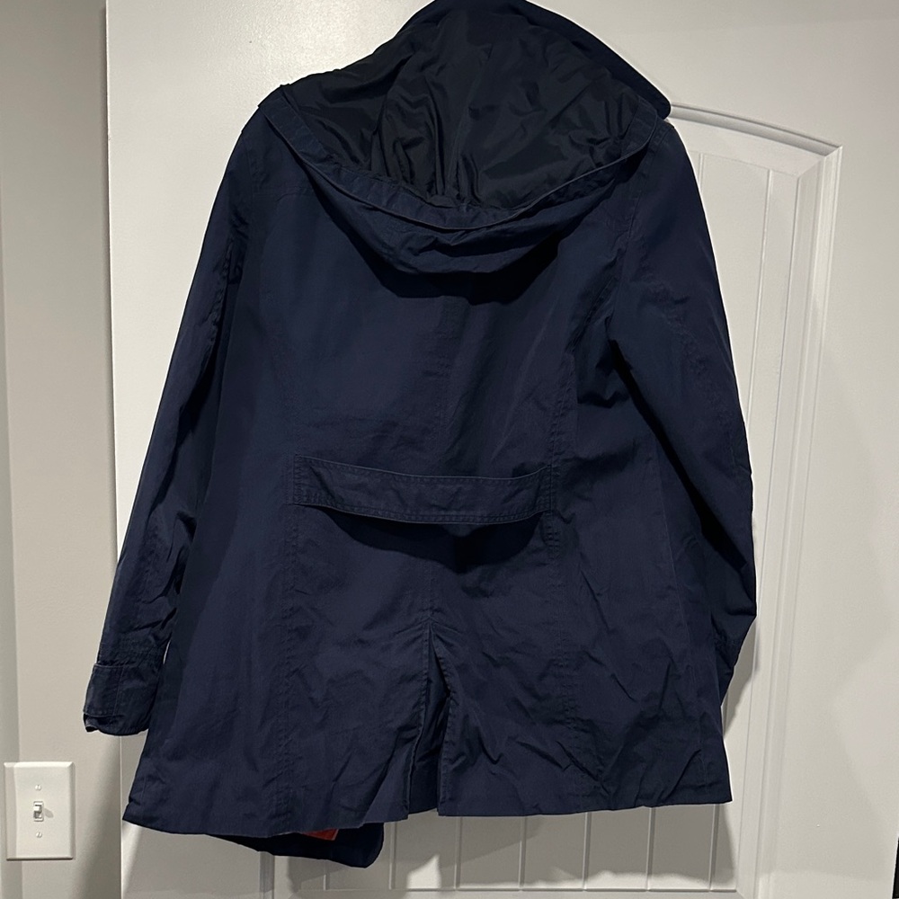L.L. Bean Navy Utility Jacket with Red Sailboat Lining - Picture 3 of 3